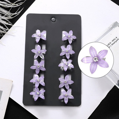 10 bucăți gheare de păr de mireasă de nuntă pentru fete mici, drăguțe, flori de cristal, agrafe de păr din metal pentru femei, mini accesorii pentru păr, noul