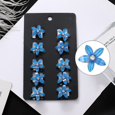 10 bucăți gheare de păr de mireasă de nuntă pentru fete mici, drăguțe, flori de cristal, agrafe de păr din metal pentru femei, mini accesorii pentru păr, noul