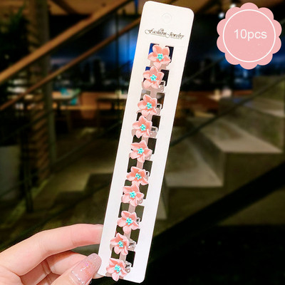 10 bucăți gheare de păr de mireasă de nuntă pentru fete mici, drăguțe, flori de cristal, agrafe de păr din metal pentru femei, mini accesorii pentru păr, noul