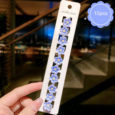 10 bucăți gheare de păr de mireasă de nuntă pentru fete mici, drăguțe, flori de cristal, agrafe de păr din metal pentru femei, mini accesorii pentru păr, noul