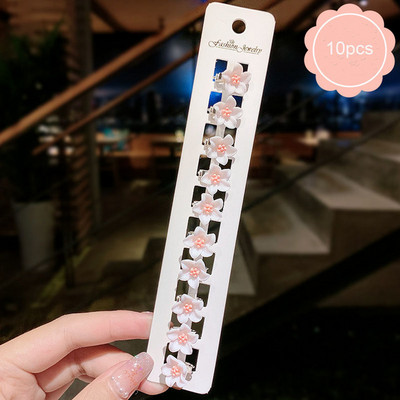 10 bucăți gheare de păr de mireasă de nuntă pentru fete mici, drăguțe, flori de cristal, agrafe de păr din metal pentru femei, mini accesorii pentru păr, noul