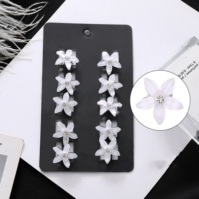 10 bucăți gheare de păr de mireasă de nuntă pentru fete mici, drăguțe, flori de cristal, agrafe de păr din metal pentru femei, mini accesorii pentru păr, noul