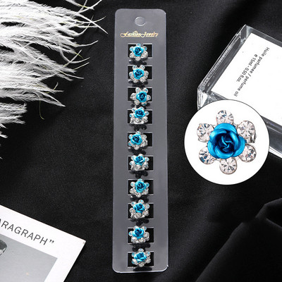 10 bucăți gheare de păr de mireasă de nuntă pentru fete mici, drăguțe, flori de cristal, agrafe de păr din metal pentru femei, mini accesorii pentru păr, noul