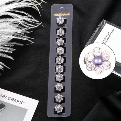 10 bucăți gheare de păr de mireasă de nuntă pentru fete mici, drăguțe, flori de cristal, agrafe de păr din metal pentru femei, mini accesorii pentru păr, noul