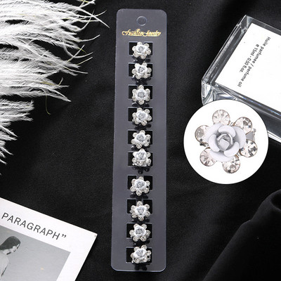 10 bucăți gheare de păr de mireasă de nuntă pentru fete mici, drăguțe, flori de cristal, agrafe de păr din metal pentru femei, mini accesorii pentru păr, noul