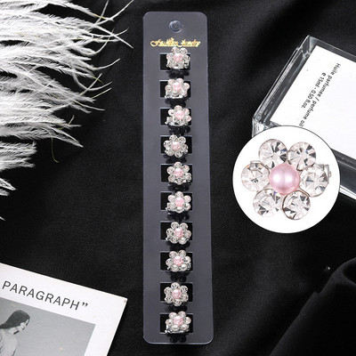 10 bucăți gheare de păr de mireasă de nuntă pentru fete mici, drăguțe, flori de cristal, agrafe de păr din metal pentru femei, mini accesorii pentru păr, noul