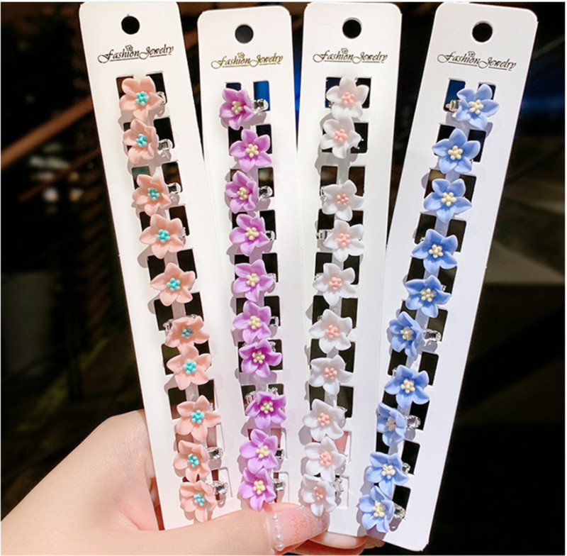 10 bucăți gheare de păr de mireasă de nuntă pentru fete mici, drăguțe, flori de cristal, agrafe de păr din metal pentru femei, mini accesorii pentru păr, noul