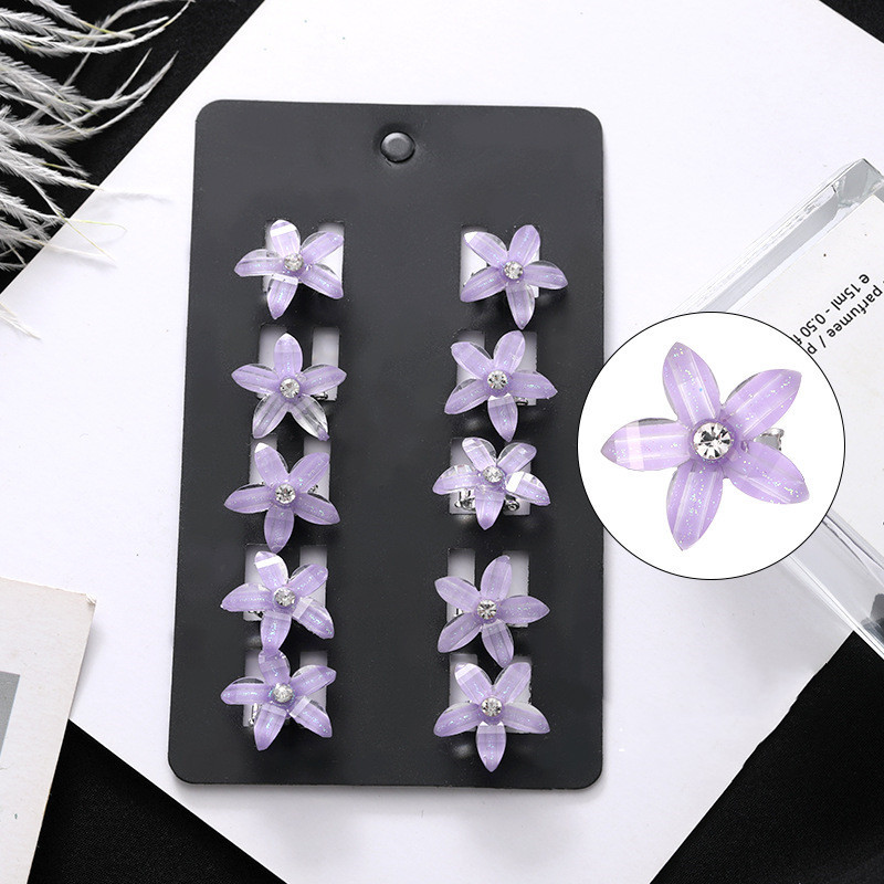 10 bucăți gheare de păr de mireasă de nuntă pentru fete mici, drăguțe, flori de cristal, agrafe de păr din metal pentru femei, mini accesorii pentru păr, noul