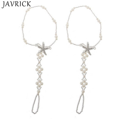 2 vnt Pearl kulkšnies grandinėlė paplūdimio vestuvių papuošalai basoms pėdoms