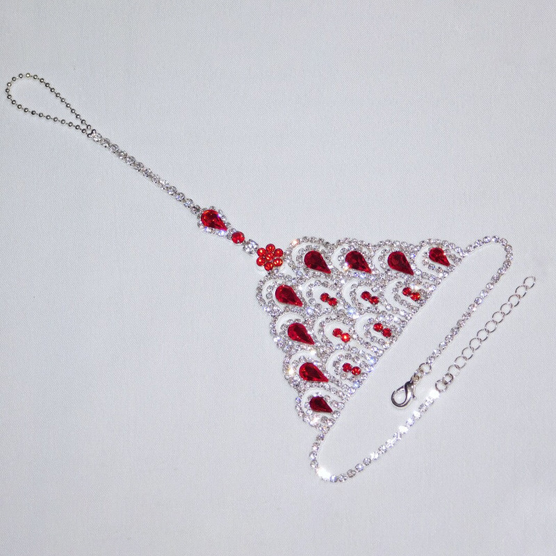 Stonefans Ruby Red Crystal Anklet Kalnų krištolas pėdų grandinėlė moterims Boho Kalnų krištolinio piršto kojos kulkšnies basomis basutėmis pėdų papuošalai