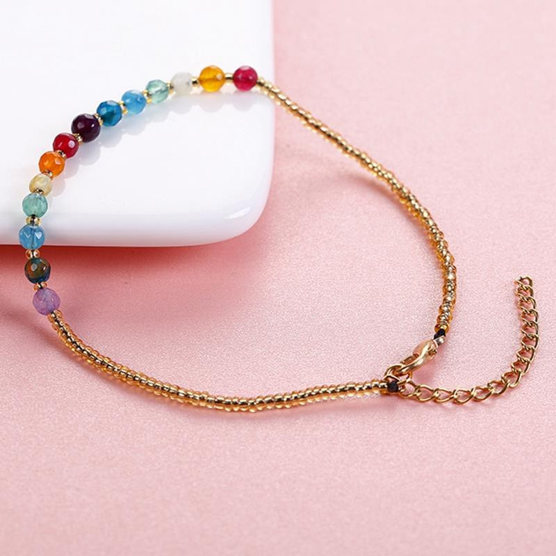 1 kom boemskog stila narukvica za noge, elegantna, ležerna, prirodna narukvica za plažu, perla, narukvica za gležanj, kamena narukvica za žene, djevojke, dodaci za nakit