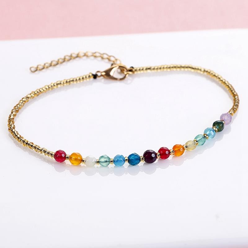 1 kom boemskog stila narukvica za noge, elegantna, ležerna, prirodna narukvica za plažu, perla, narukvica za gležanj, kamena narukvica za žene, djevojke, dodaci za nakit