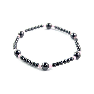 Hematit magnetic margele rotunde glezna cu margele cu margele de piatra ochi de pisică Lanț pentru picioare Bijuterii de plajă lucrate manual ANK1008