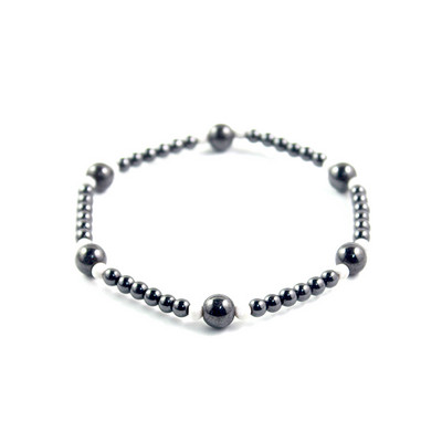 Hematit magnetic margele rotunde glezna cu margele cu margele de piatra ochi de pisică Lanț pentru picioare Bijuterii de plajă lucrate manual ANK1008