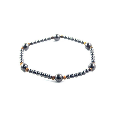 Hematit magnetic margele rotunde glezna cu margele cu margele de piatra ochi de pisică Lanț pentru picioare Bijuterii de plajă lucrate manual ANK1008