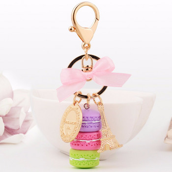 EASYA France Paris Cute Macaroon Effiel Tower Macarons Μπρελόκ Πολύχρωμη τσάντα μπρελόκ Κρεμαστό Κρεμαστό Γούρι αυτοκινήτου Μπρελόκ