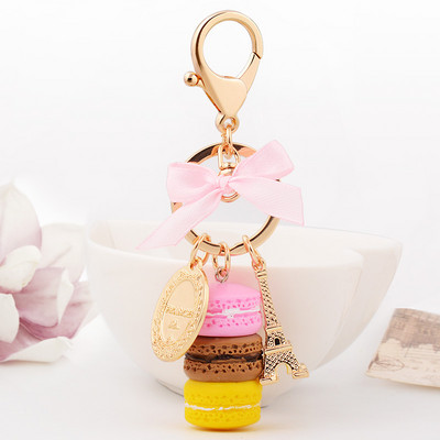 EASYA Franța Paris Drăguț Macaroon Effiel Tower Macarons Breloc colorat Breloc Geantă Pandantiv Car Charm Suport cheie