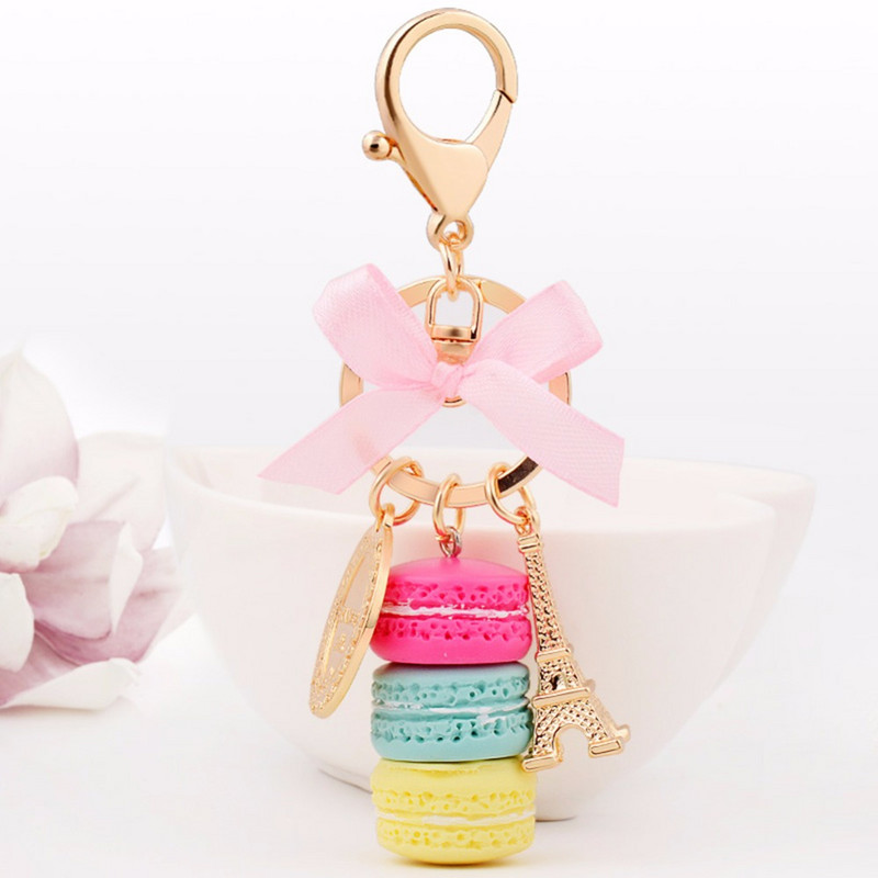 EASYA Franța Paris Drăguț Macaroon Effiel Tower Macarons Breloc colorat Breloc Geantă Pandantiv Car Charm Suport cheie
