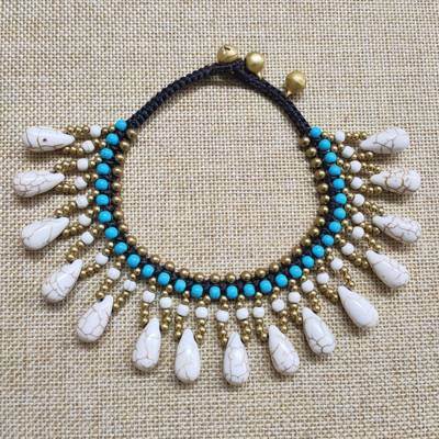 Dámsky náramok na členok z polodrahokamov v európskom a americkom bohémskom štýle, ručne tkaný, z voskovej nite, na plážovú dovolenku