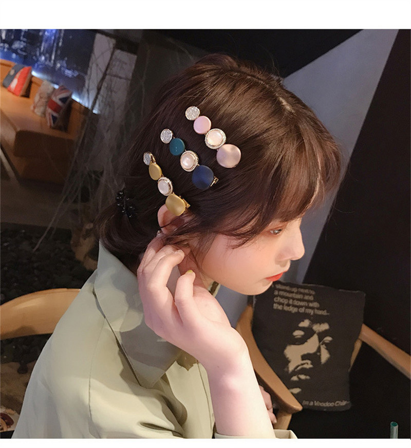 Agrafă de păr cu perle de modă din Coreea pentru femei 2022 pentru fete, cu strasuri geometrice, agrafe cu flori, accesorii pentru păr, costum