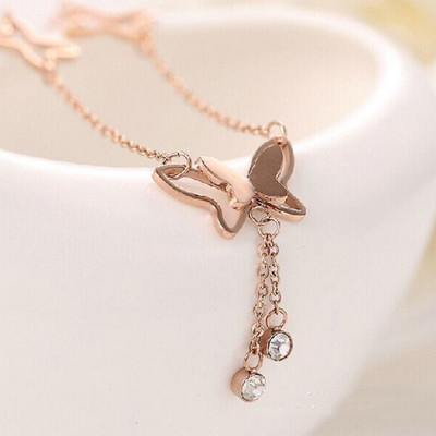 glezne cu design fluture metalic și strass