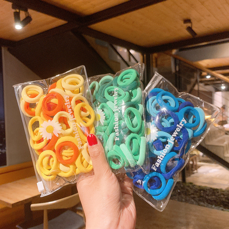 Banda de păr elastică din nailon de culoare fete Bandă de cauciuc Banda de păr fixă coadă de cal pentru copii Accesorii de păr dulce pentru femei