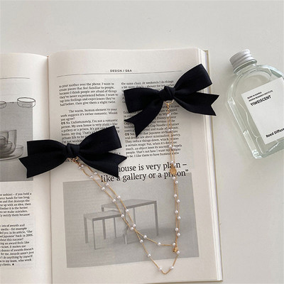Nauji kutai Elegant Vintage Bow Pearl Grandininiai plaukų segtukai Saldūs plaukai Dekoruokite galvos juosteles Plaukų segtukai madingiems plaukų aksesuarams papuošalai