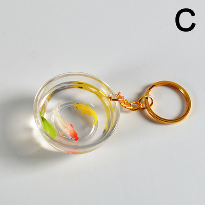 1 buc. Breloc creativ Lucky Koi pentru rezervor de pește amuzant, pungă de pește auriu, pandantiv, ornamente de modă pentru prieteni, cadou de bijuterii comemorative turistice