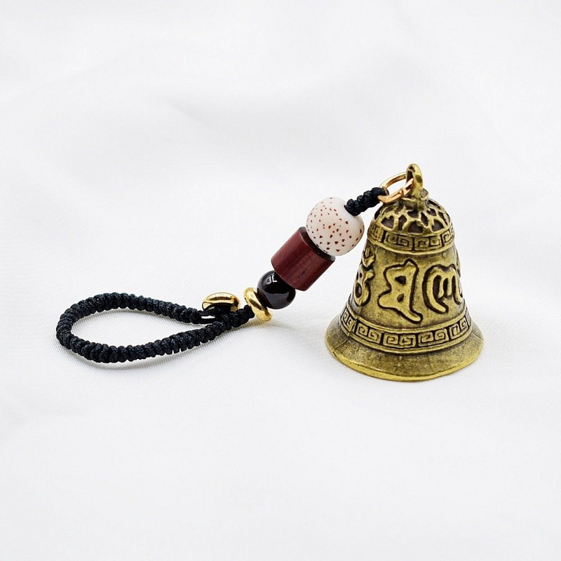 1PC Fashion Vintage din alamă budism tibetan în șase cuvinte Mantra Bell Brelocuri pandantive