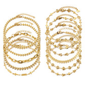 DoreenBeads narukvica od nehrđajućeg čelika zlatne boje za žene Lanac za plažu, stopalo za nogu Narukvice za gležnjeve Nakit Poklon 22,5 cm-23,5 cm, 1 komad