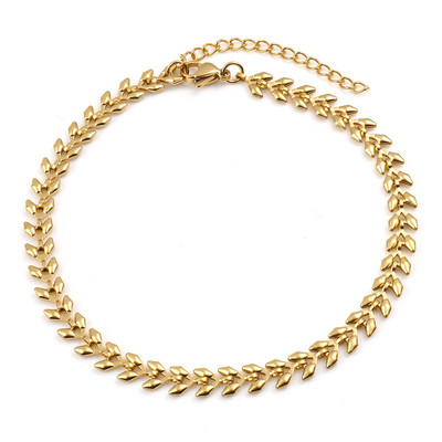 DoreenBeads narukvica od nehrđajućeg čelika zlatne boje za žene Lanac za plažu, stopalo za nogu Narukvice za gležnjeve Nakit Poklon 22,5 cm-23,5 cm, 1 komad