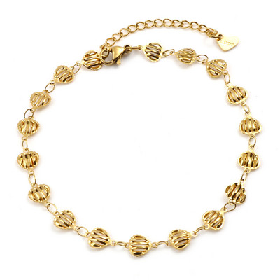 DoreenBeads narukvica od nehrđajućeg čelika zlatne boje za žene Lanac za plažu, stopalo za nogu Narukvice za gležnjeve Nakit Poklon 22,5 cm-23,5 cm, 1 komad