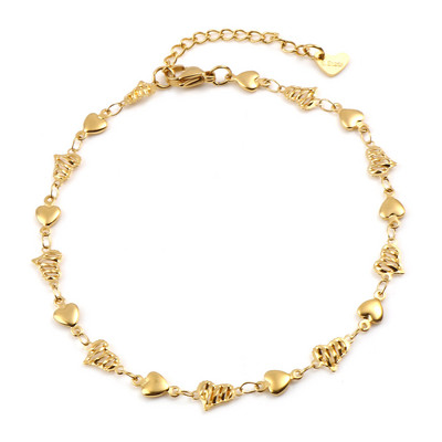 DoreenBeads narukvica od nehrđajućeg čelika zlatne boje za žene Lanac za plažu, stopalo za nogu Narukvice za gležnjeve Nakit Poklon 22,5 cm-23,5 cm, 1 komad