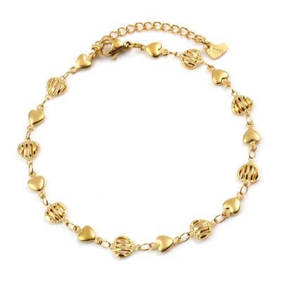 DoreenBeads narukvica od nehrđajućeg čelika zlatne boje za žene Lanac za plažu, stopalo za nogu Narukvice za gležnjeve Nakit Poklon 22,5 cm-23,5 cm, 1 komad