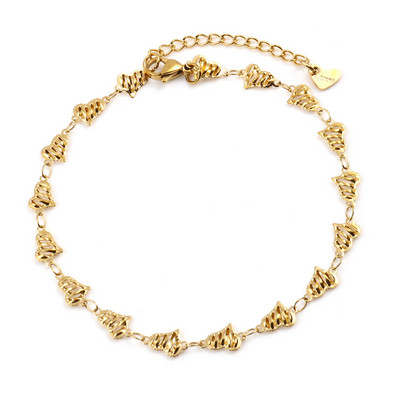 DoreenBeads narukvica od nehrđajućeg čelika zlatne boje za žene Lanac za plažu, stopalo za nogu Narukvice za gležnjeve Nakit Poklon 22,5 cm-23,5 cm, 1 komad