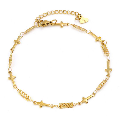 DoreenBeads narukvica od nehrđajućeg čelika zlatne boje za žene Lanac za plažu, stopalo za nogu Narukvice za gležnjeve Nakit Poklon 22,5 cm-23,5 cm, 1 komad