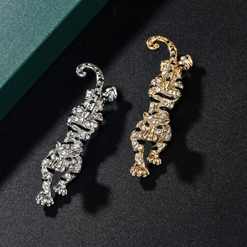 baiduqiandu Чисто ново пристигане Антични златни кристали с покритие от кристали Pave Tiger Brooch Pins