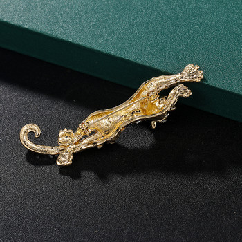 baiduqiandu Чисто ново пристигане Антични златни кристали с покритие от кристали Pave Tiger Brooch Pins