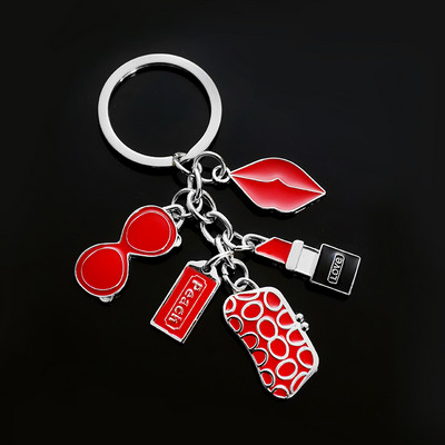 Moda rafinat breloc ochelari portofel ruj buze accesorii cadouri creative mici doamne femei genți ornamente lanț cheie