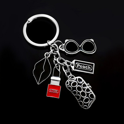 Moda rafinat breloc ochelari portofel ruj buze accesorii cadouri creative mici doamne femei genți ornamente lanț cheie