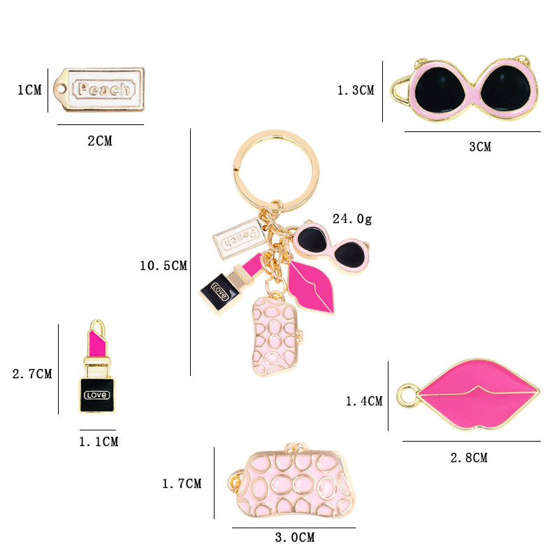 Moda rafinat breloc ochelari portofel ruj buze accesorii cadouri creative mici doamne femei genți ornamente lanț cheie