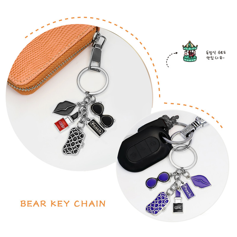 Moda rafinat breloc ochelari portofel ruj buze accesorii cadouri creative mici doamne femei genți ornamente lanț cheie