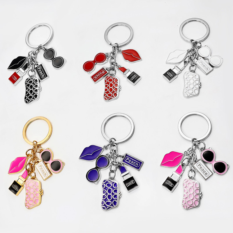 Moda rafinat breloc ochelari portofel ruj buze accesorii cadouri creative mici doamne femei genți ornamente lanț cheie