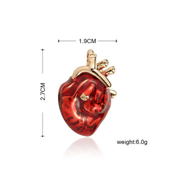 Blucome Red Enamel Vivid Heart Брошки Жени Мъже Пуловер Висулка Болница Клиника Професионална униформа Доктор Брошка Значка Игли