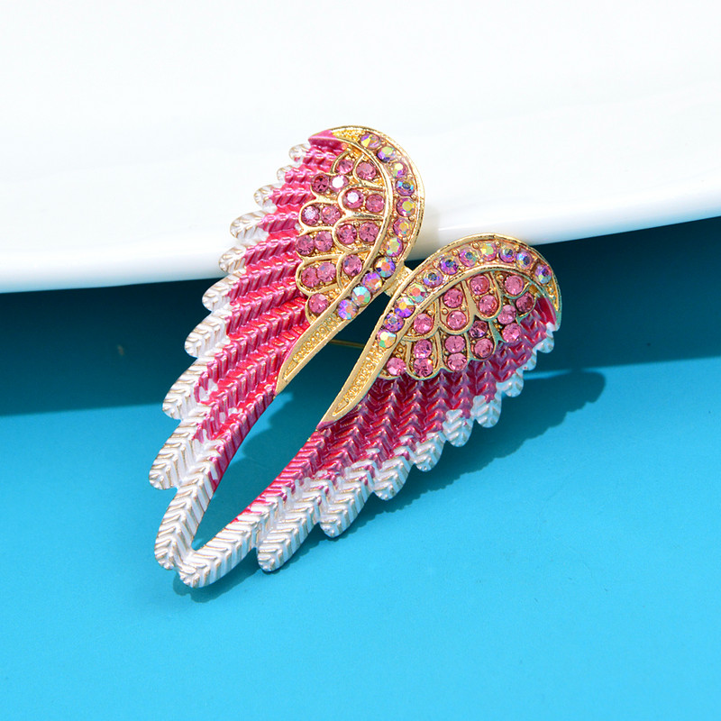 CINDY XIANG Broșe cu aripi cu stras pentru femei Bijuterii cu înger frumos cu stras 4 culori disponibile cadou pentru ace de naștere de nuntă