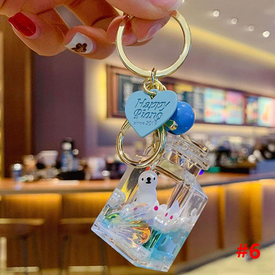 Drăguță păpușă oceanică pește clovn broască țestoasă pinguin breloc creativă lume a apei animale nisipuri mișcătoare sticla de parfum breloc breloc breloc