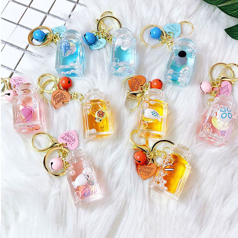 Drăguță păpușă oceanică pește clovn broască țestoasă pinguin breloc creativă lume a apei animale nisipuri mișcătoare sticla de parfum breloc breloc breloc
