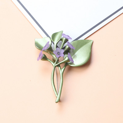 Broșă cu perle de plantă verde de epocă nou-nouță Broșă cu frunze de flori Cadou de bijuterii pentru doamne