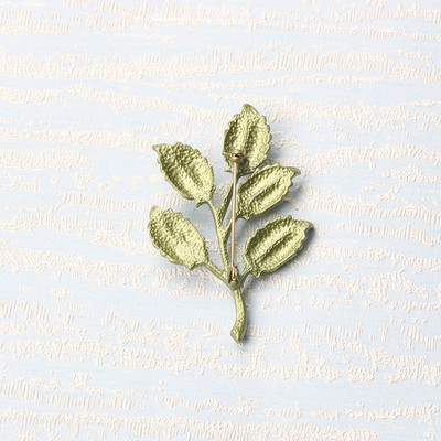 Broșă cu perle de plantă verde de epocă nou-nouță Broșă cu frunze de flori Cadou de bijuterii pentru doamne