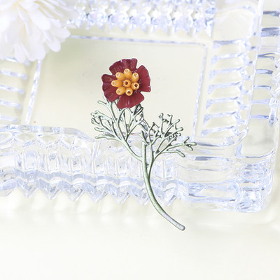 Broșă cu perle de plantă verde de epocă nou-nouță Broșă cu frunze de flori Cadou de bijuterii pentru doamne